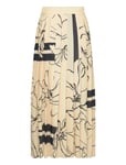 Line Drawing Pleated Skirt *Villkorat Erbjudande Lång Kjol Gul GANT