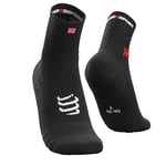 COMPRESSPORT Pro Racing Socks V3 Run High - Chaussettes de courses à pied - Prévention des Ampoules - Amorti et Respirabilité - Running et Triathlon - Pour Entraînement et Compétition - Légère