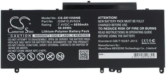 Kompatibelt med Dell Latitude 14 5000, 7.4V, 6850 mAh