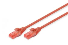 CAT 6, U-UTP patch cord, PVC AWG 26/7, length 0.5 m, color red