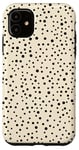 Coque pour iPhone 11 Black Dotted Beige Pattern Phone Cover