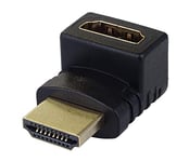 Adaptateur HDMI coudé, version 2, or, connecteur HDMI type A vers douille HDMI type A