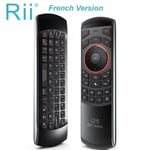 Rii Mini clavier i25, télécommande sans fil, 2.4 ghz, AZERTY, français, pour boîtier Smart TV Android, IPTV, HTPC