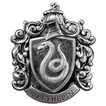 The Noble Collection Harry Potter Slytherin Crest Wall Art - 11in (28cm) Elegant Silver Resin Wall Plaque - Officially Licensed Film Set Movie Props Gifts