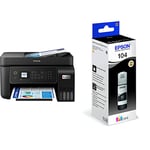 Epson EcoTank ET-4800 Print/Scan/Copy Wi-Fi Ink Tank Printer, With Up To 3 Years Worth Of Ink Included & Epson EcoTank 104 Black Genuine Ink Bottle