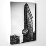 Big Box Art Canvas Print Wall Art Flatiron Building New York City (4) | Mounted & Stretched Box Frame Picture | Home Decor for Kitchen, Living Room, Bedroom, Hallway, Multi-Colour, 20x14 Inch