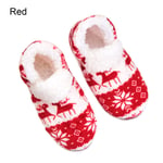 Bedroom Floor Socks Thermal Winter Warm Red