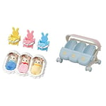 Sylvanian Families 5532 Triplets Care Set - Dollhouse Playsets & L5533 Drillings-Kinderwagen - Puppenhaus Spielset, Multicolour, 8.5 x 5.5 x 4 cm