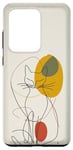 Coque pour Galaxy S20 Ultra Minimalistic Cat Drawing Lines Phone Cover
