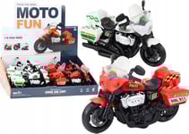 Leantoys Polismotorcykel 1:10 Med Ljus Och Ljud Vit Röd