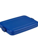 Mepal Lunch Box Flat - Lunch Box To Go - For 2 Sandwiches or 4 Slices of Bread - Snack & Lunch - Lunch Box Adults - Vivid blue