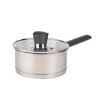 Russell Hobbs RH01162EU Excellence Saucepan With Lid - 16cm Non-Stick Milk Pan, Mirror Polished Stainless Steel, Soup Pan With Pouring Lip, Safe, Suitable For All Kitchen Cooking Hobs