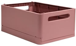 Exacompta - Réf. 27238D - 1 caisse pliable, casier, boîte de rangement multi-usages SMARTCASE - Livrée à plat, dimensions non pliées : Prof.37,5 x larg.27,5 x Haut.16,3 cm - Couleur Vieux rose
