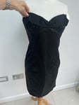 BNWT John Galliano black satin Corset Bustier dress Size 44 UK 12 14