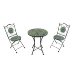AXI Amélie Table et Chaise Bistrot, 2 Chaises 1 Table,  Ensemble Bistro Extérieur Mosaique Gris/Marron - Salon de Jardin Bistrot,