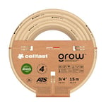 Cellfast Tuyau d'arrosage GROW, Durable, Flexible, 4 couches, Durable Tricot ATS, Résistant aux UV et aux algues, Sans métaux lourds, 27 Bar, -20/+60°С Temp 3/4", 15m