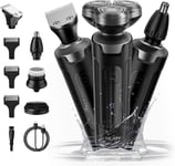SEJOY 5in1 Electric Shaver Mens Rotary Razor Wet Dry Cordless Nose Beard Trimmer