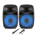VONYX VPS082A 8 Inch Active Bluetooth Karaoke Party Speaker DJ System 400W & Microphone