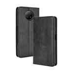 GOGME Leather Case for Xiaomi Redmi Note 9T 5G Case, Retro Style PU/TPU Wallet Folio Case, Collection Premium Folio Cover with [Card Slots] and [Kickstand] for Xiaomi Redmi Note 9T 5G. Black