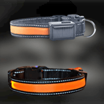 LED Hundhalsband med Solcellsladdning -  Orange, Storlek (Färg: Orange, Storlek: Medium (15-25 kg))