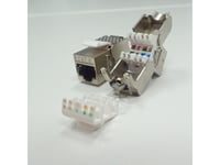 Netrack Keystone Jack Module - Modulär Insättning - Cat 6A - Ftp - Rj-45 - Silver
