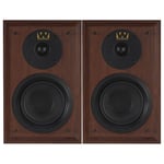 Wharfedale Denton Speakers 80th Bookshelf Stereo Pair Home Red Wood RRP £499