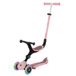 GLOBBER ACTIVE LIGHTS GO-UP pastellrosa, med belysta hjul
