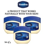 3 x Original Vaseline Petroleum Jelly For All Skin Types 250ml Triple Purificati