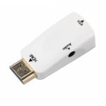 blanc - Adaptateur HDMI vers VGA, séparateur Audio, Jack 3.5, convertisseur de câble, boîtier TV, Port ADispl