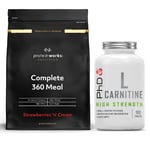 Protein Works MRP Complete Strawberries Cream 500G + PHD L-Carnitine DATED 04/23