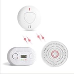 fxo Interlinked Optical Smoke Alarm, Heat Alarm & Carbon Monoxide Alarm Bundle - x1 Wireless Heat, x1 Optical Smoke & x1 CO Detector - Fire Alarms Multipack with 10 Year Tamper Proof Battery