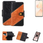Sleeve for Realme C31 Wallet Case Cover Bumper black Brown 