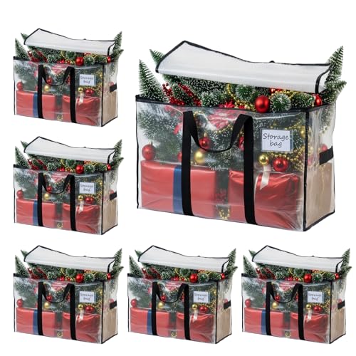 Karceyworth Lot De 3 Sacs De Rangement Pour Couette De 105 L, Sacs De Rangement Extra Larges Avec Fermeture éclair Robuste Et Poignée Renforcée, Fenêtre Transparente, Organiseurs De Placard De