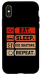 Coque pour iPhone X/XS Eat Sleep Patin à glace amusant pour motiver le patinage artistique