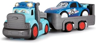 Dickie Toys Happy Truck, Camion, remorque de Voiture détachable avec Batterie Incluse 60 cm