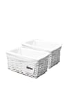 Wicker Storage Basket with Cloth, 100% Eco-Friendly (Large- W43xD32xH16cm)