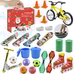 Mini Finger Skateboard Julkalender Blind Box med Färgad Skateboard Lämplig för Barn, Tonåringar och Vuxna