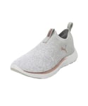 Puma Women Softride Remi Slip-On Knit Wn'S Road Running Shoes, Ash Gray-Puma White-Rose Gold, 7.5 UK