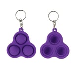 Mini Fidget Simple Dimple Toy,Interesty Kids Stress Relief Toys,Decompression Key Chain Pendant Toys for Kids and Adults Key Ring Toy Easily Attaches to Keys, Purse, Backpack (2PCS, Purple#)