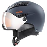 uvex Hlmt 600 Visor - Casque de Ski pour Hommes et Femmes - avec Visière - Réglage de la Taille Individuel - Dark Slate Orange Matt - 53-55 cm