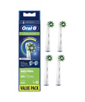 Oral B Unisex Oral-B Cross Action Clean Maximiser Replacement Toothbrush Head, Pack of 4 - Green - One Size
