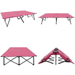 Hopfällbar solsäng 2 pers rosa stål - Campingsäng - Campingsängar - Home & Living