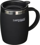 ThermoCafé by Thermos 105102 Desk Mug, Stainless Steel/Plastic, Soft Touch Bla