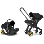 Doona Car Seat Stroller Group 0+ R44 Black Swivel Wheels Compact Easy Fold NEW