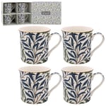 Lesser & Pavey British Designed Willow Bough Coffee Mug | Ceramic Coffee Mugs for Home or Work | Large Mugs for Hot Drinks | Set of 4 Tea and Coffee Cups - William Morris