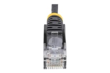 StarTech.com 2m Slim LSZH CAT6 Ethernet Cable, 10 Gigabit Snagless RJ45 100W PoE Patch Cord, CAT 6 10GbE UTP Network Cable w/Strain Relief, Black, Fluke Tested/ETL, Low Smoke Zero Halogen - Category 6 - 28AWG (N6PAT200CMBKS) - patchkabel - 2 m - sort