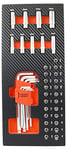 Fischer Darex 810902 Module de rangement comprenant douilles longues 1/4', clés mâles et embouts de vissage, Noir