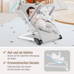 Baby Rocker hopfällbar babygunga med 5-punkts säkerhetsbälte Portable Rocker Seat Grå