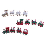 4 Knots Christmas Train Painted Wooden Decoration For Green