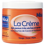 Mixa Intensif Peaux Sèches - La Crème des Peaux Très Sèches et Ternes - Multi Usages Visage, Corps, Mains, Pieds - Nourrit 48h et Ravive l'Éclat - Pénétration Rapide - Hypoallergénique - Pot 400 ml?